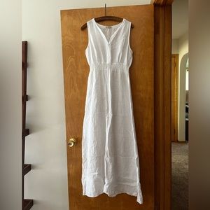 White 100% Linen Dress